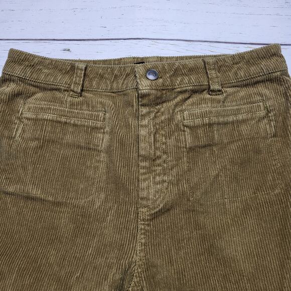 J Crew Tall Vintage Flare Corduroy Pants Olive Green High Rise Heritage 29 29T - Picture 5 of 11